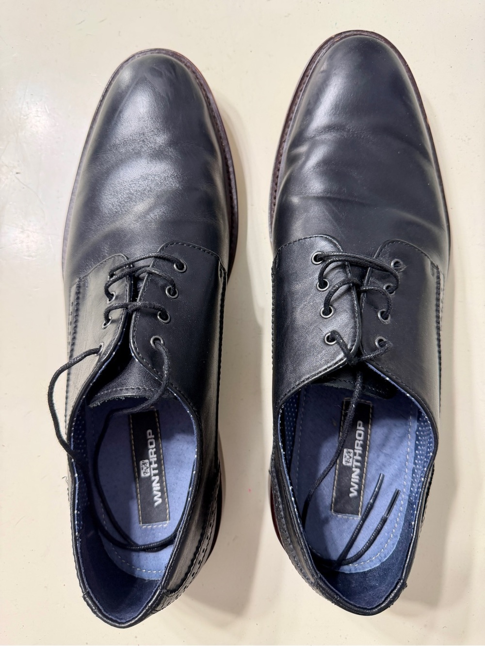 Men’s Winthrop Braxton Leather Oxford Shoes Black | Size 11